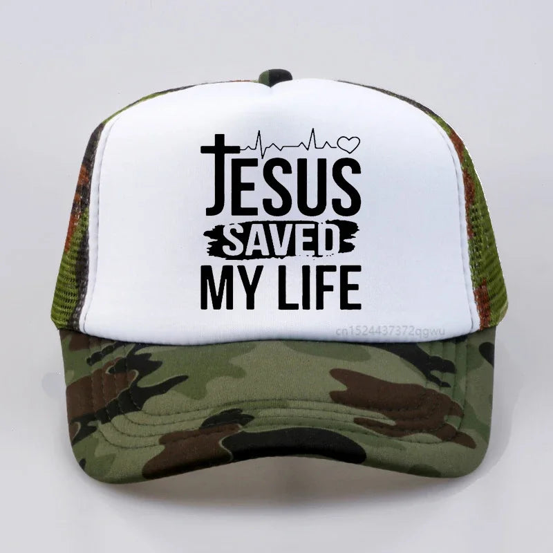 Jesus Saved My Life Baseball Caps