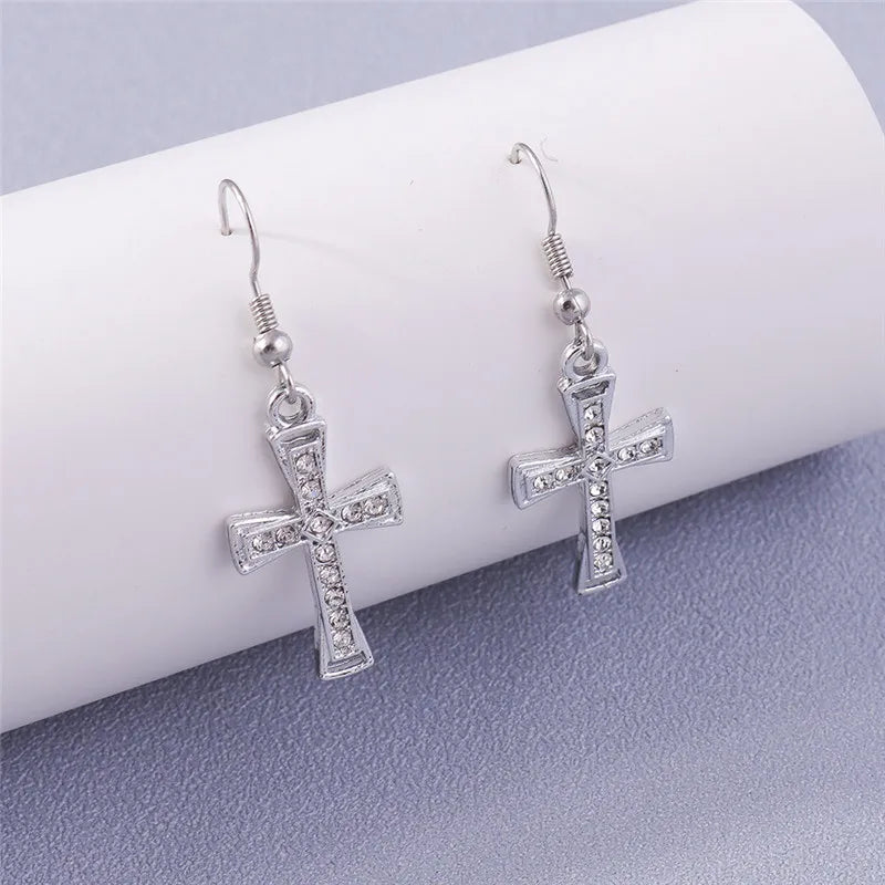 Zircon Cross Earrings for Women