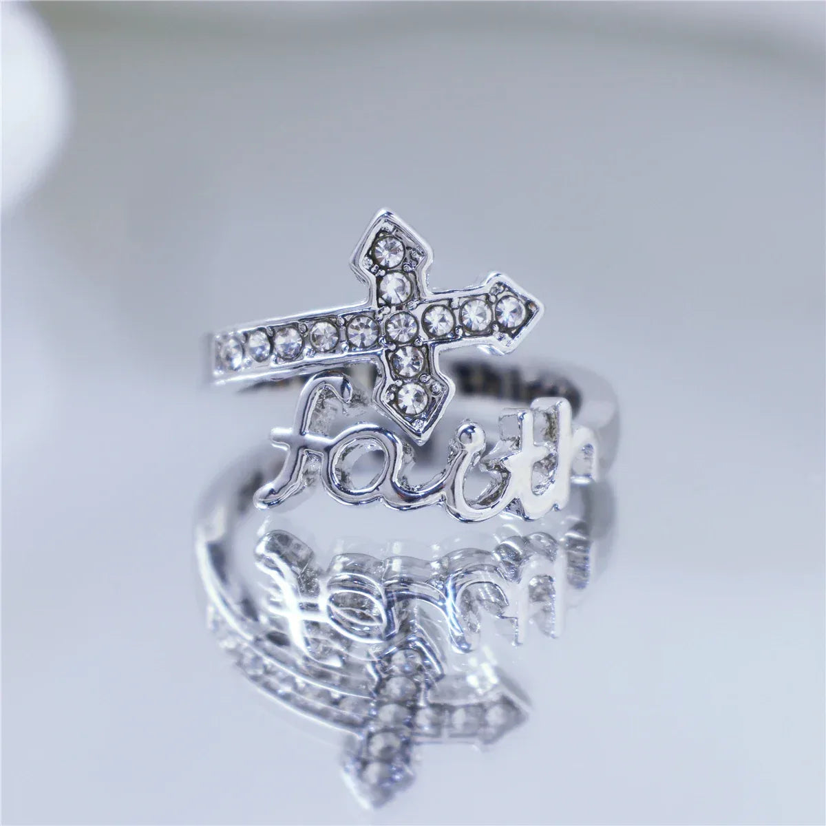 Open Wrap Faith Cross Ring - God Cloth