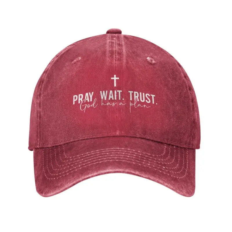 Pray Wait Trust Christian Baseball Cap | God Clot