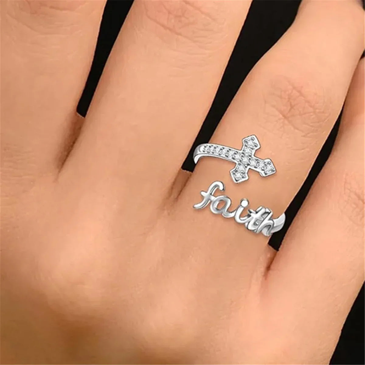 Open Wrap Faith Cross Ring - God Cloth