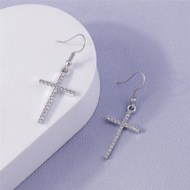 Zircon Cross Earrings for Women - God Cloth