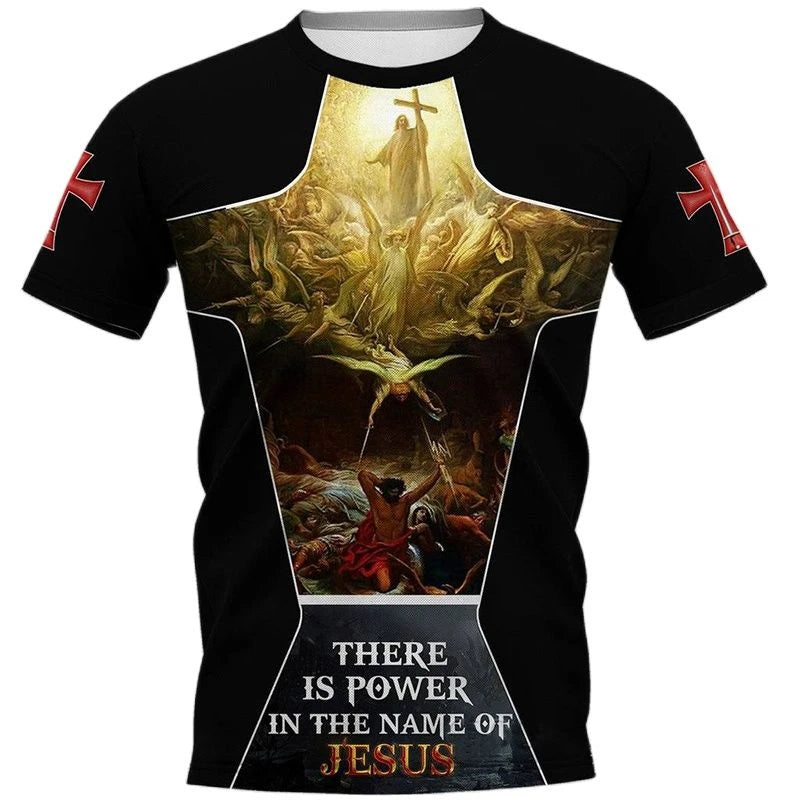 Christian Jesus Graphic T-Shirt – Unisex 3D Savior Print Casual Streetwear Tee