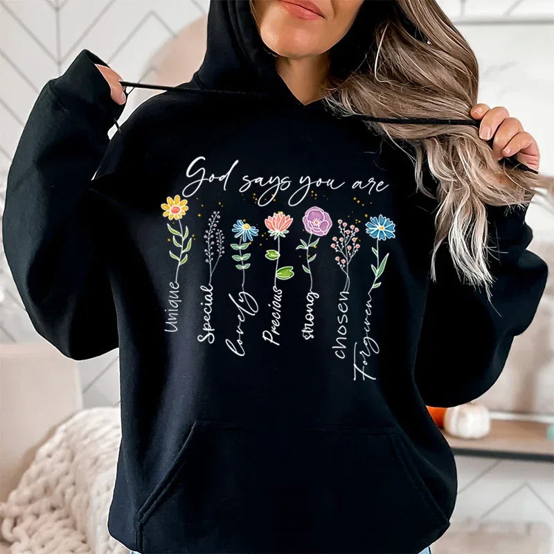 Flower God Says Hoodies - God Cloth