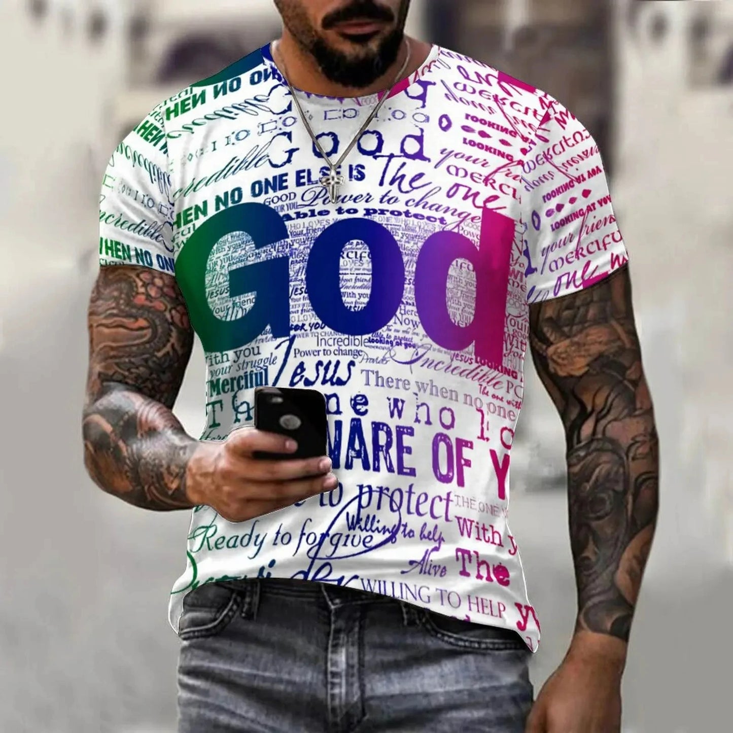 Jesus Names 3D Graphic Men's T-shirt