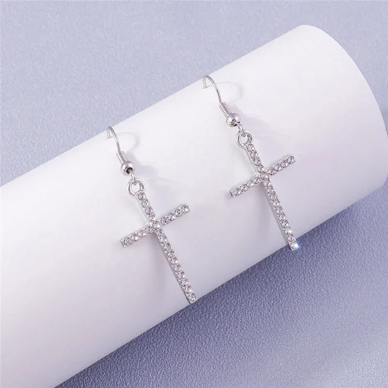 Zircon Cross Earrings for Women - God Cloth