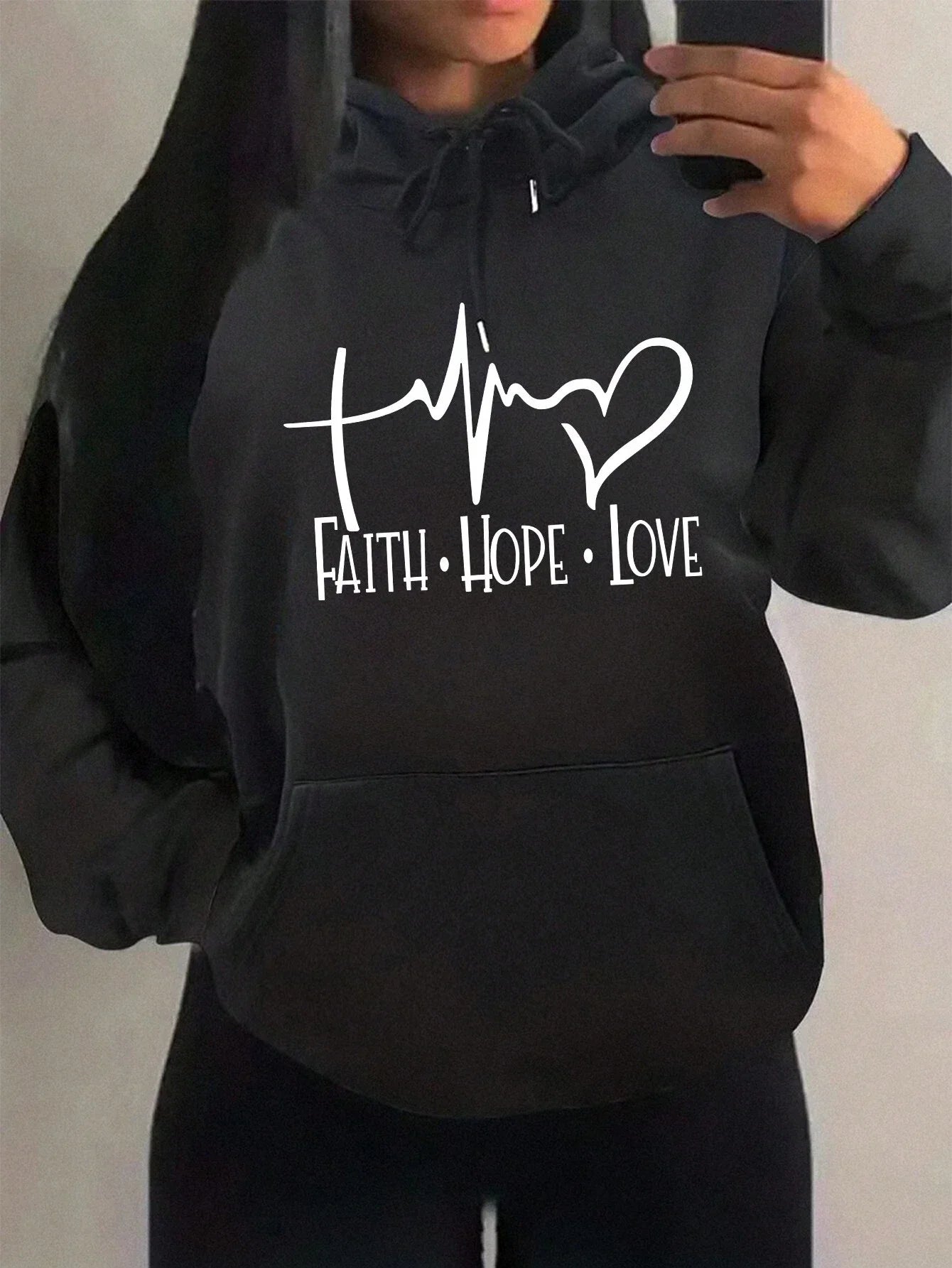 Faith Hope Love Heartbeat Hoodie