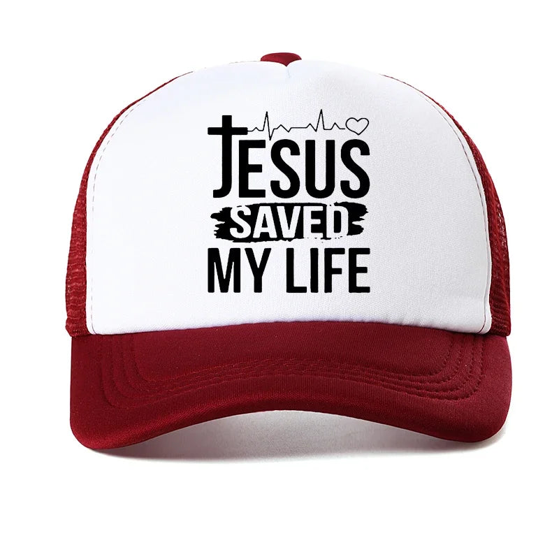 Jesus Saved My Life Baseball Caps