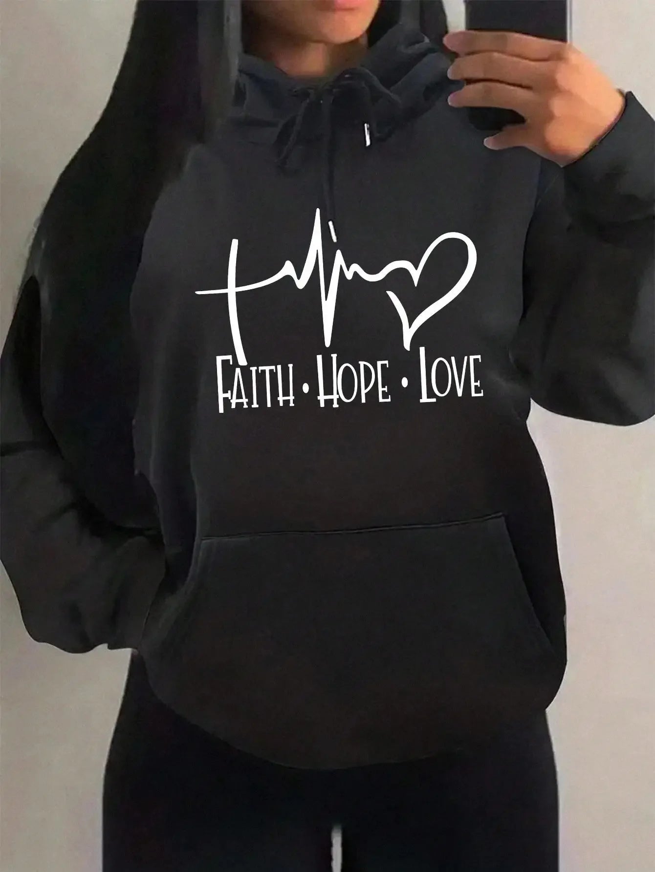 Faith Hope Love Heartbeat Hoodie