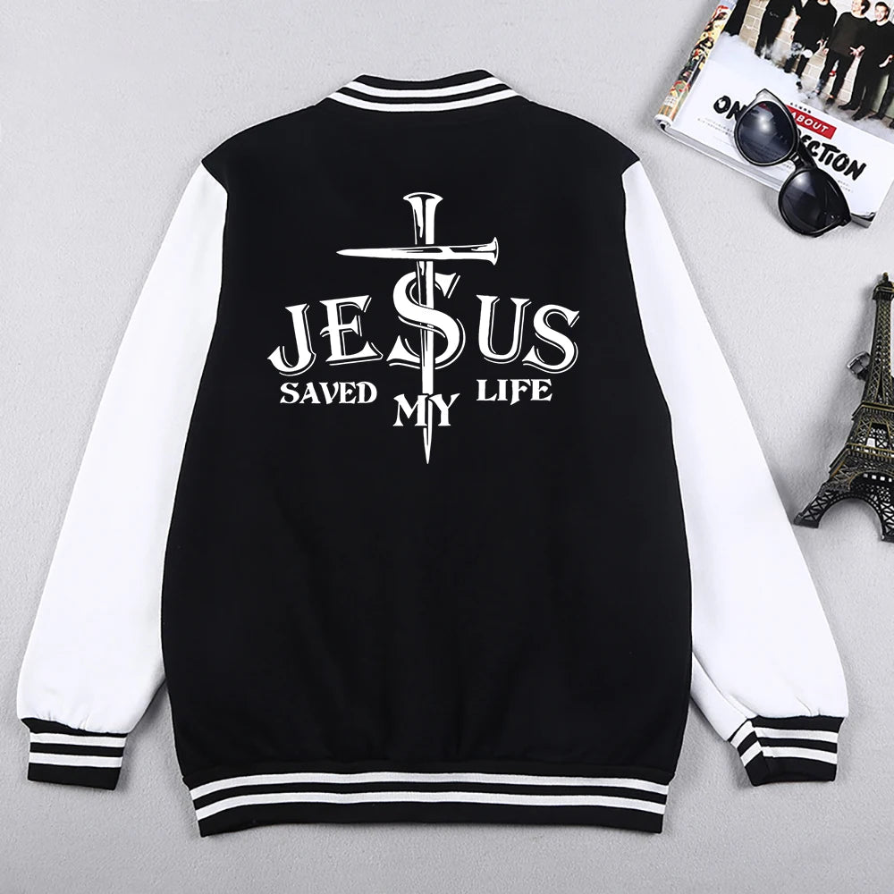Jesus Saved My Life Baseball Jacket