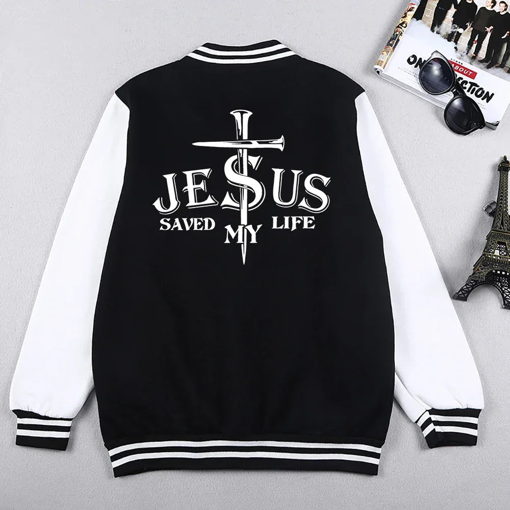 Jesus Saved My Life Baseball Jacket - God Cloth