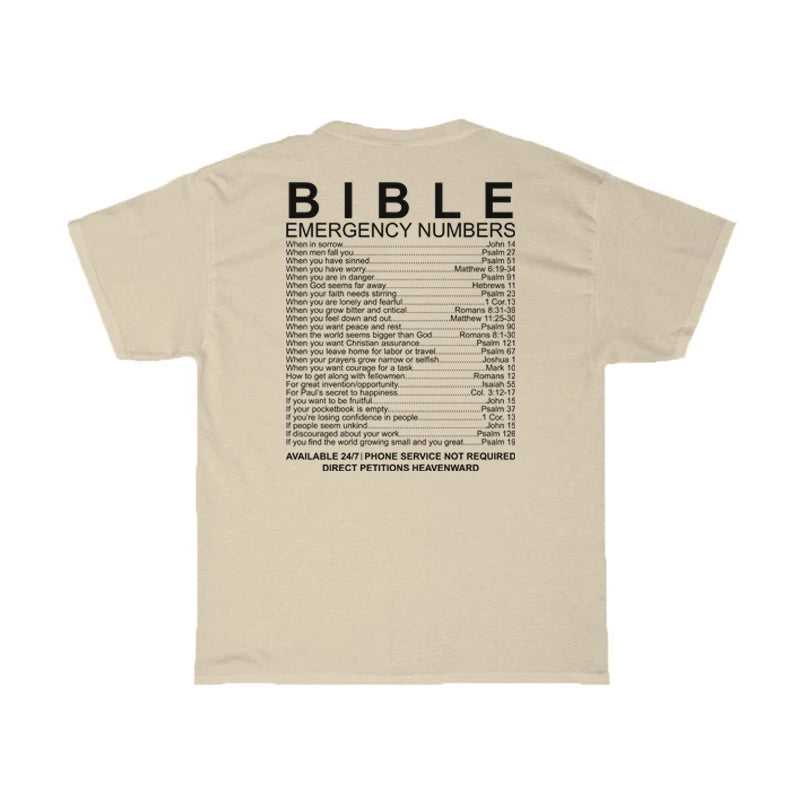 Bible Emergency Numbers Short Sleeve T-Shirt