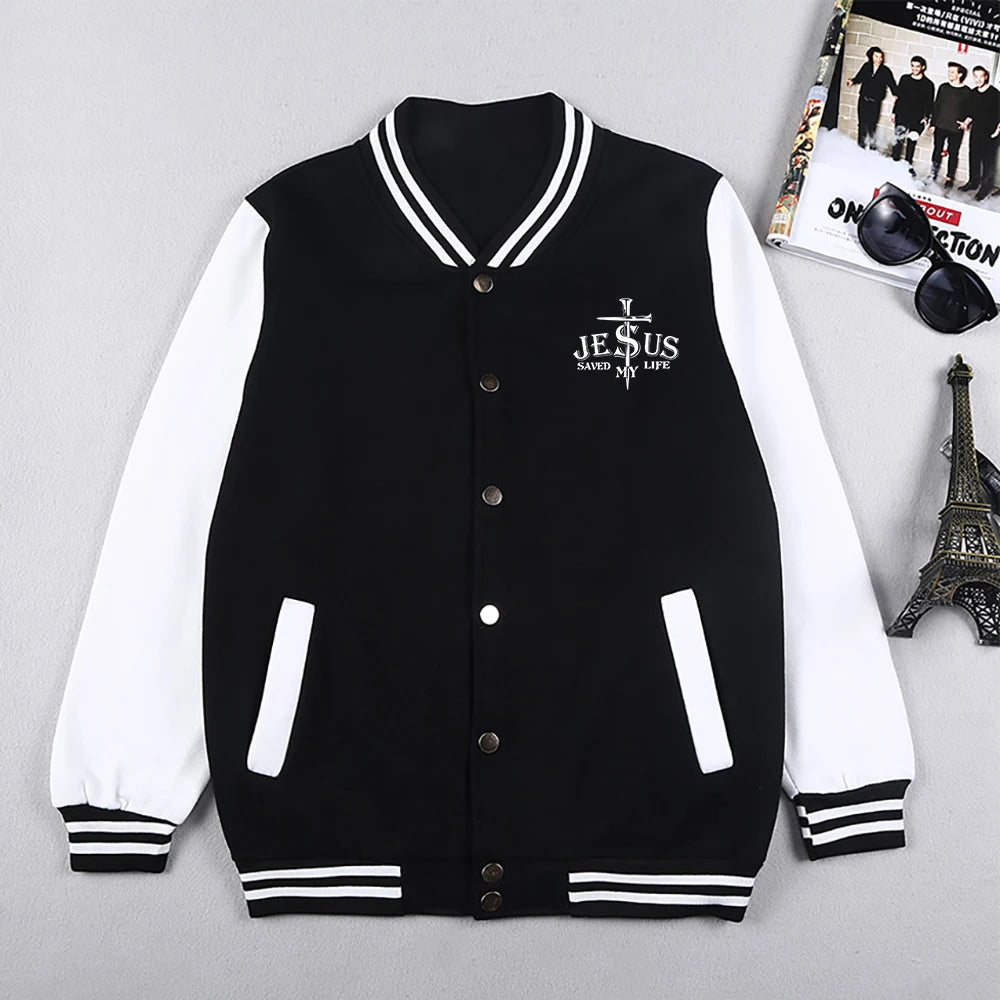Jesus Saved My Life Baseball Jacket