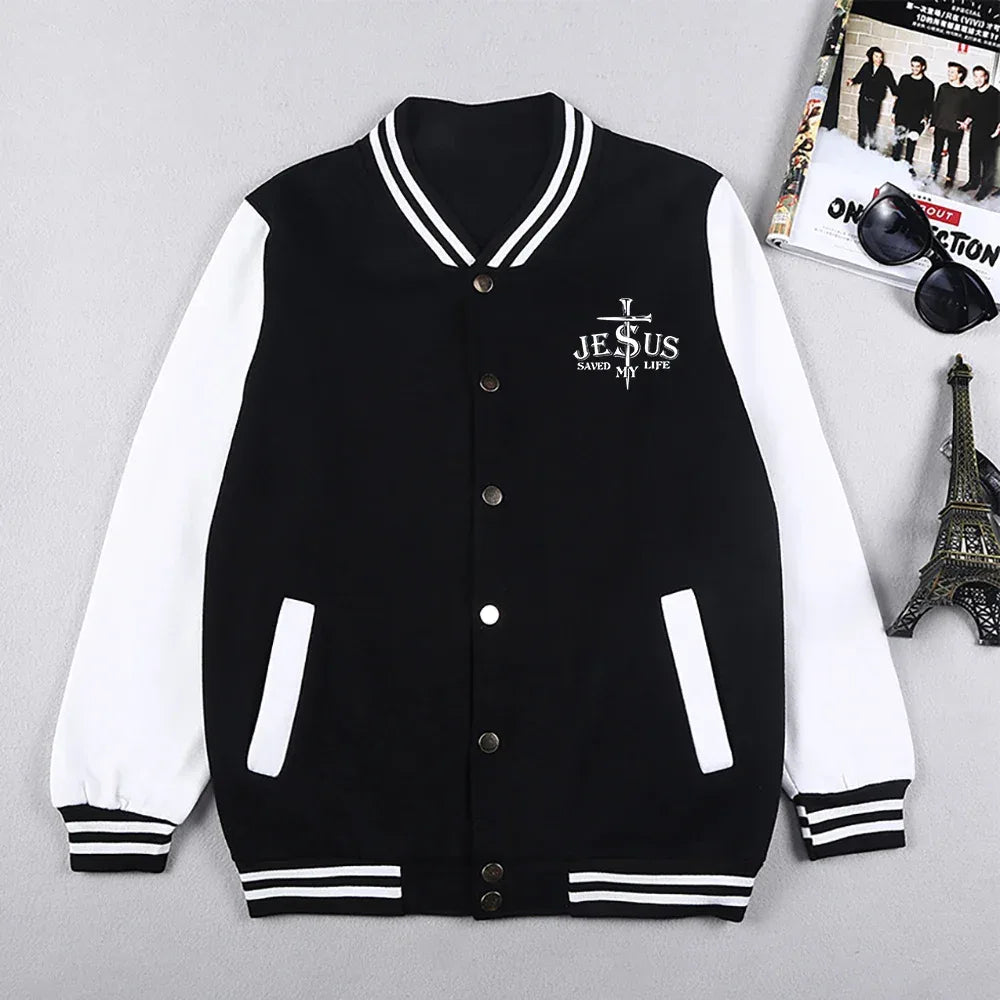Jesus Saved My Life Baseball Jacket - God Cloth