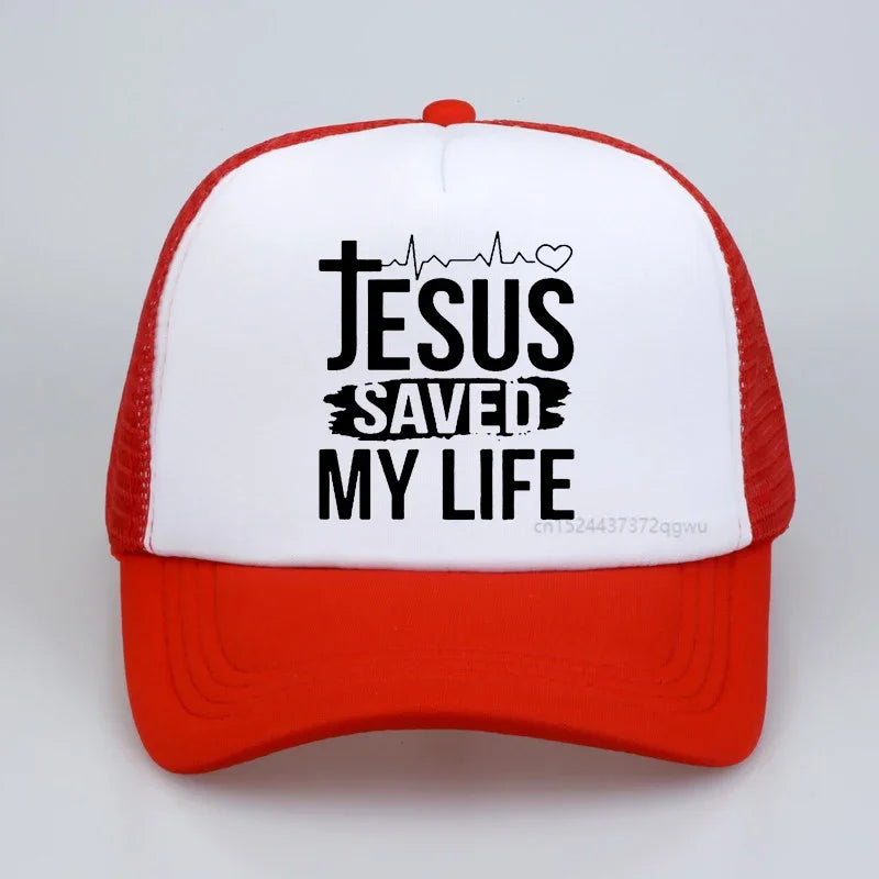 Jesus Saved My Life Baseball Caps