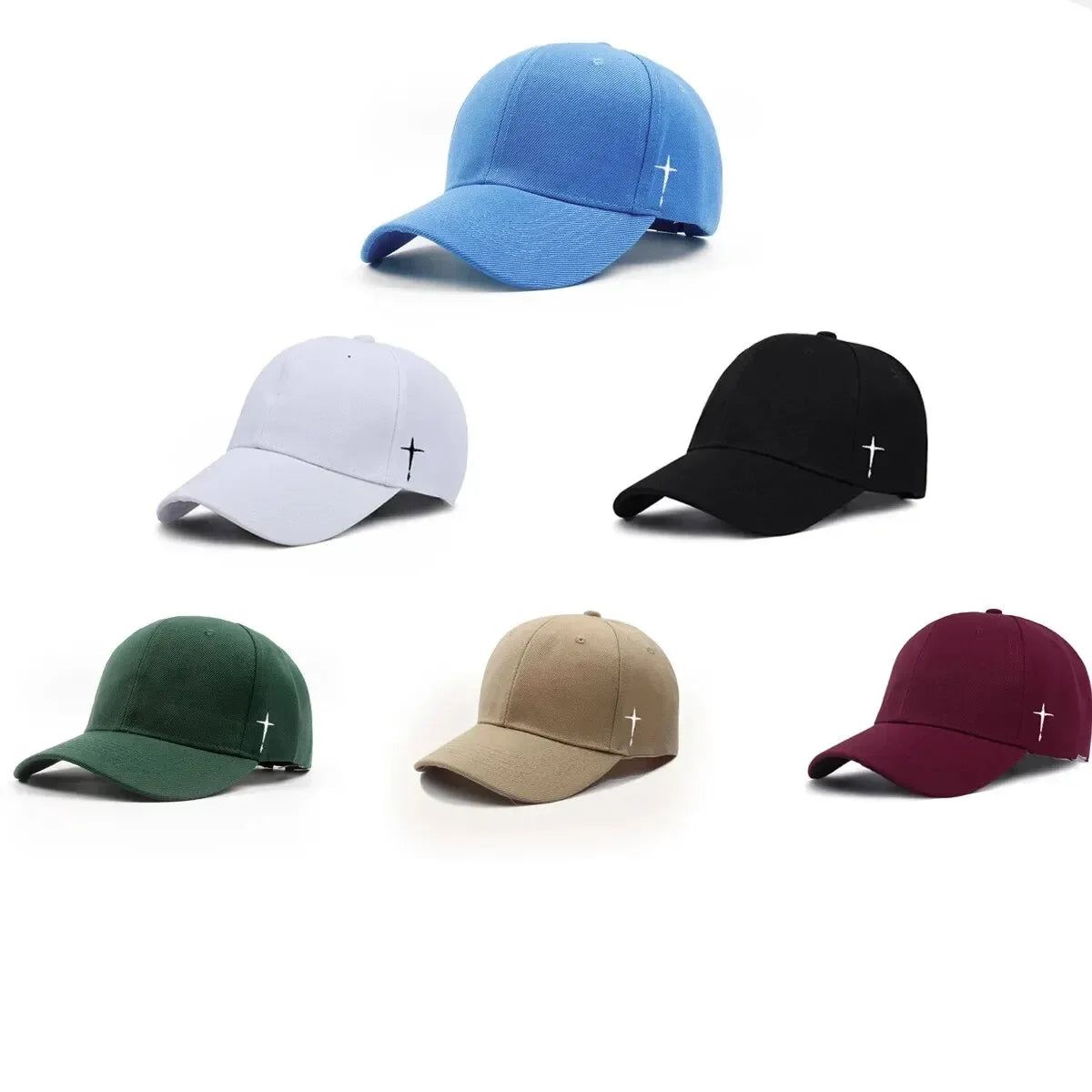 Unisex Simple Cross Water Drop Embroidered Baseball Caps - God Cloth