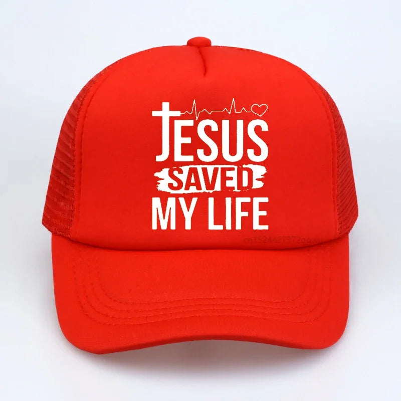 Jesus Saved My Life Baseball Caps