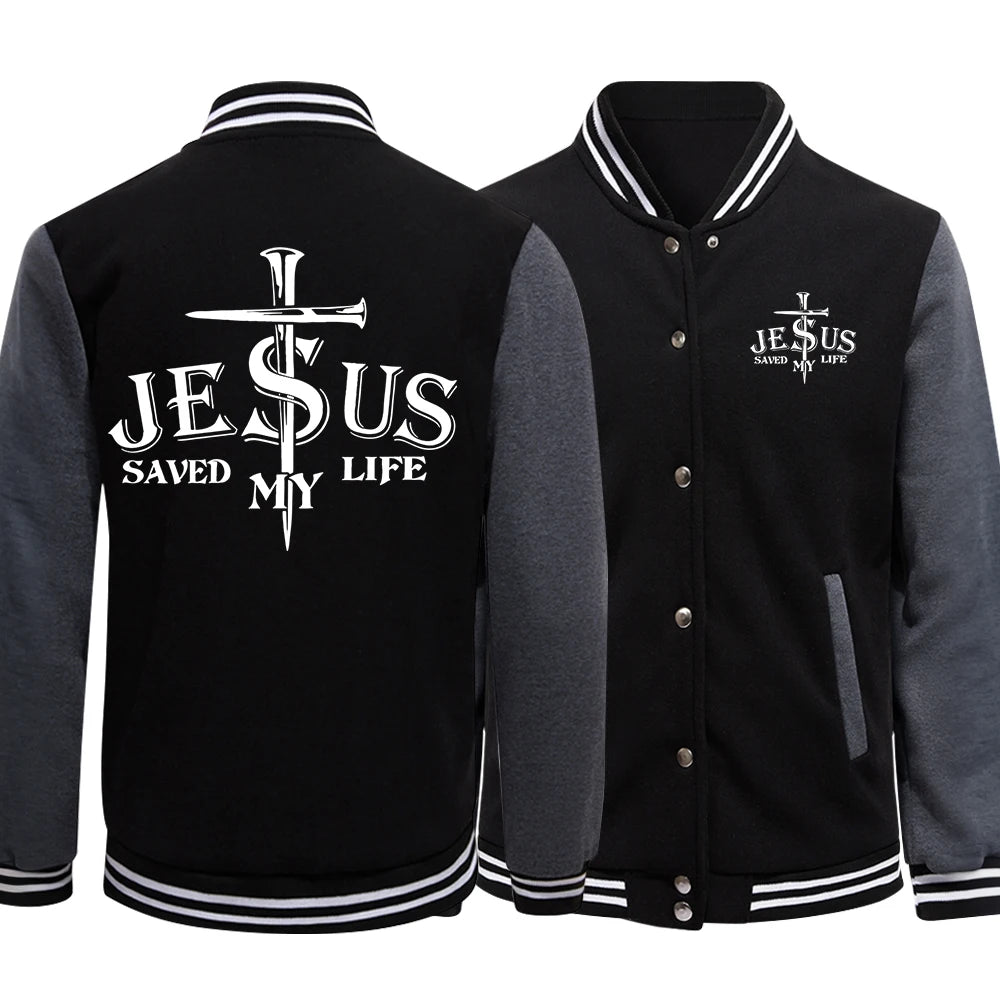 Jesus Saved My Life Baseball Jacket
