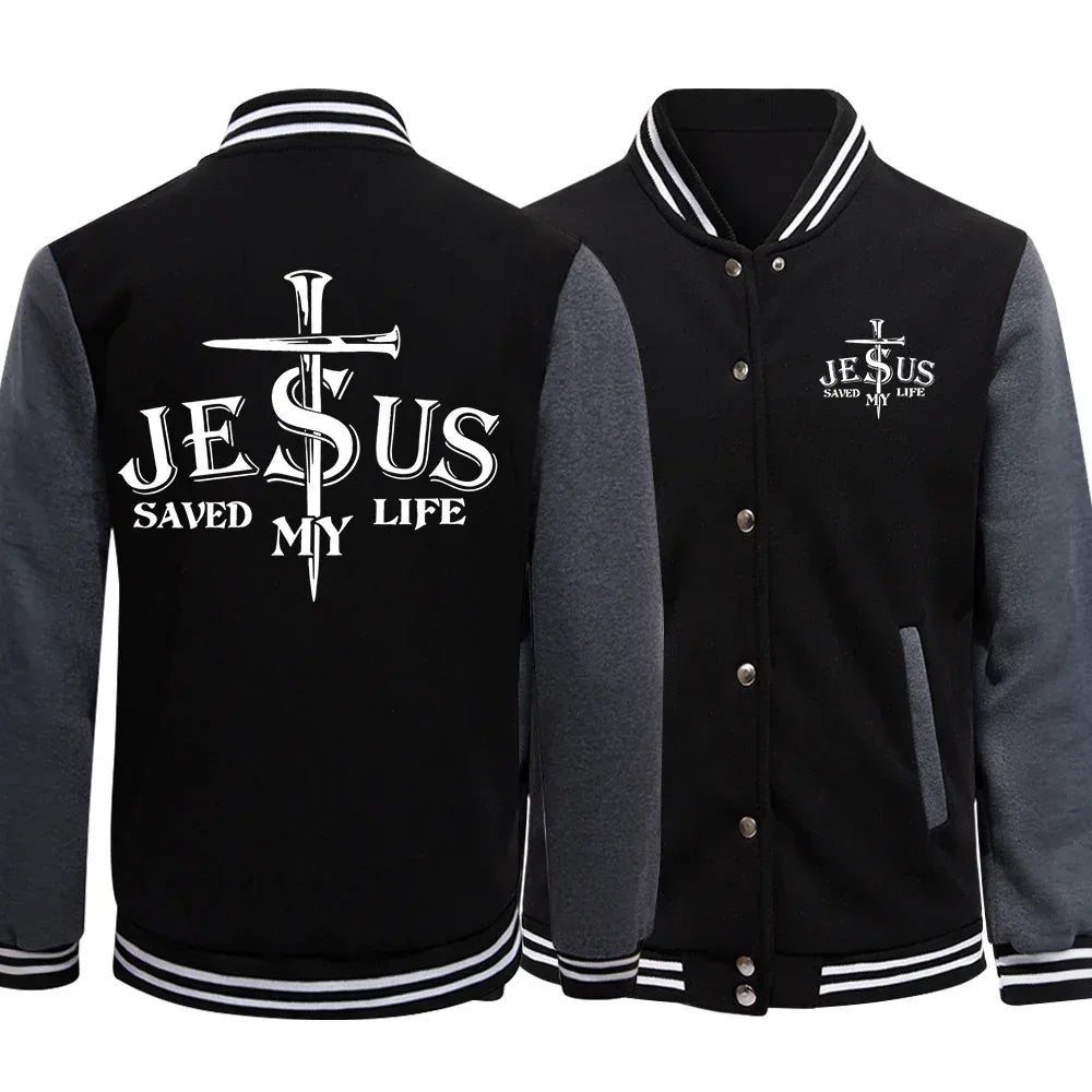 Jesus Saved My Life Baseball Jacket - God Cloth