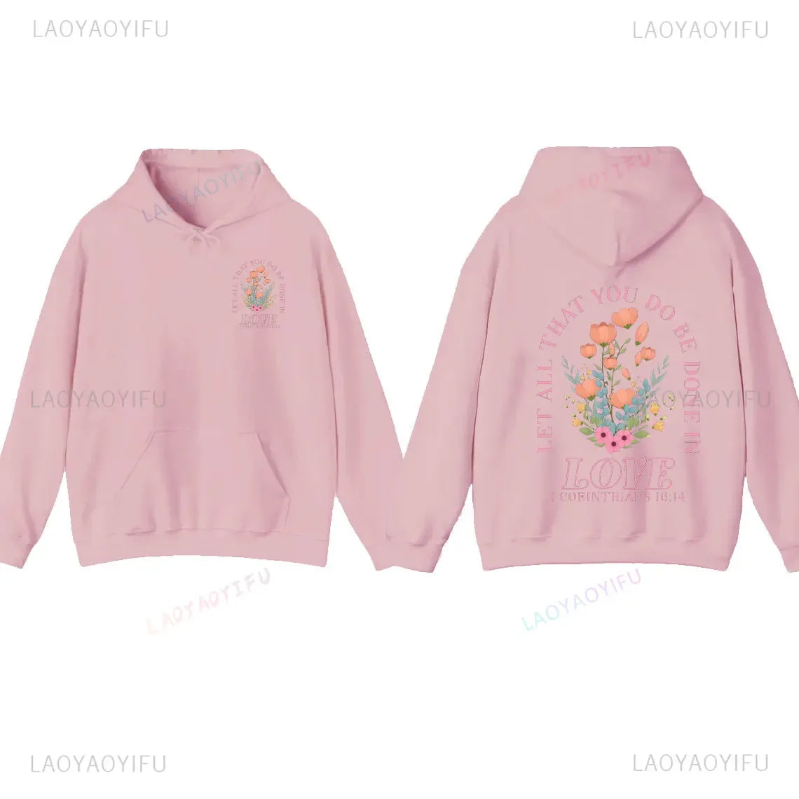 Women's Christian Hoodie with Love Bible Verse - God Cloth