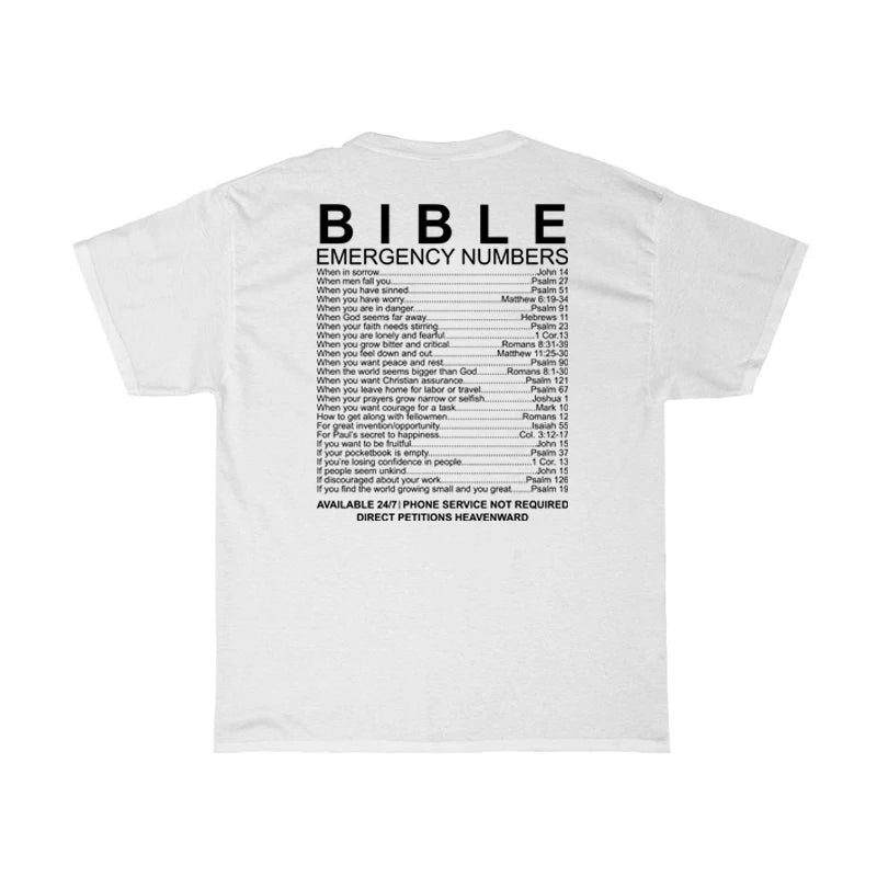 Bible Emergency Numbers Short Sleeve T-Shirt
