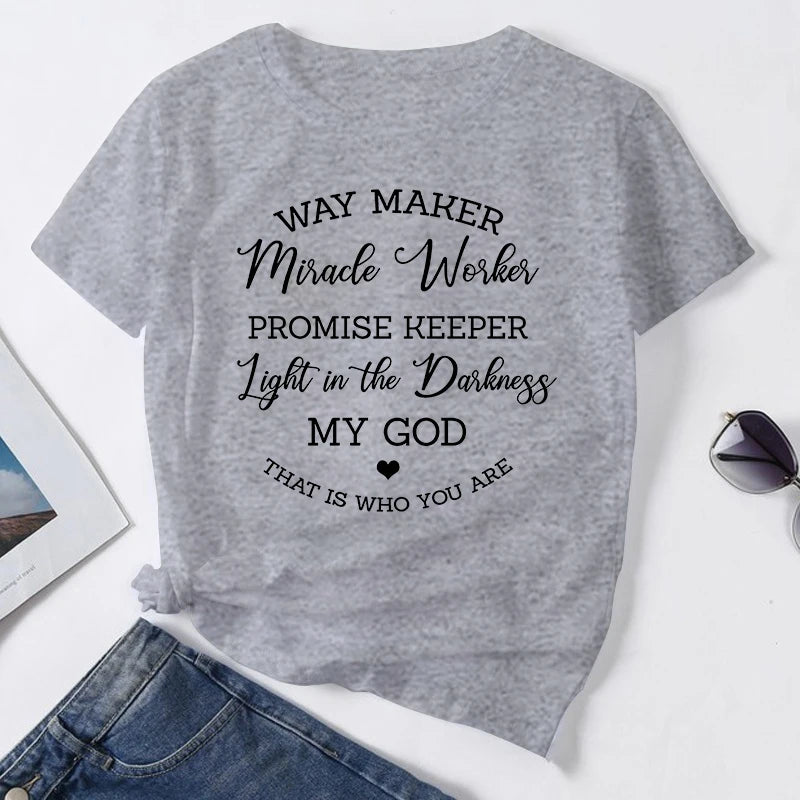 Way Maker Christian T-Shirt | Miracle Worker Promise Keeper Faith Graphic Tee
