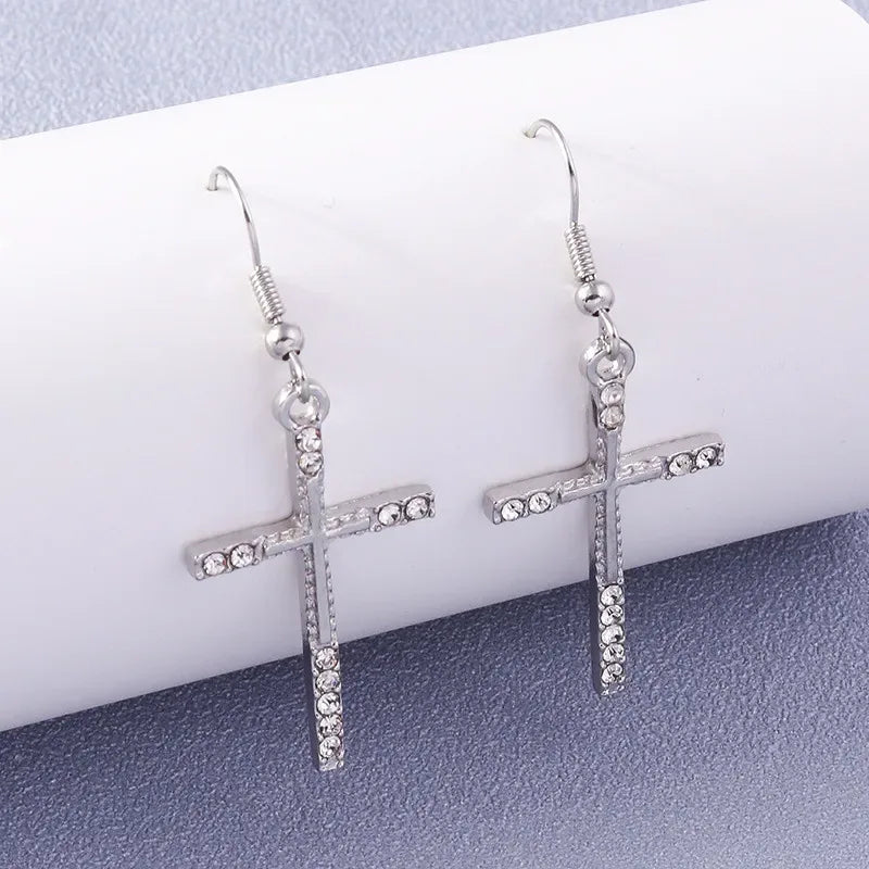 Zircon Cross Earrings for Women - God Cloth