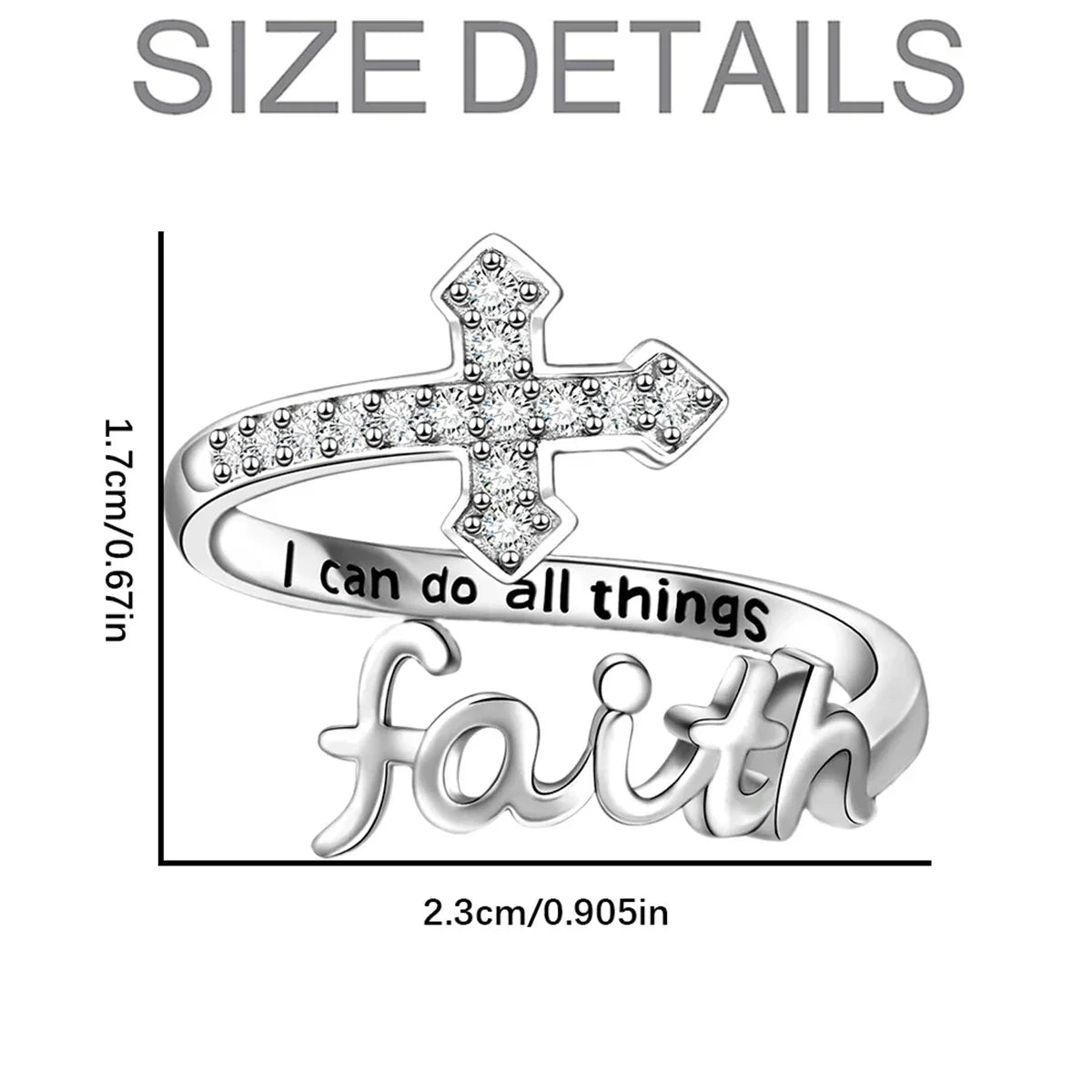 Open Wrap Faith Cross Ring - God Cloth