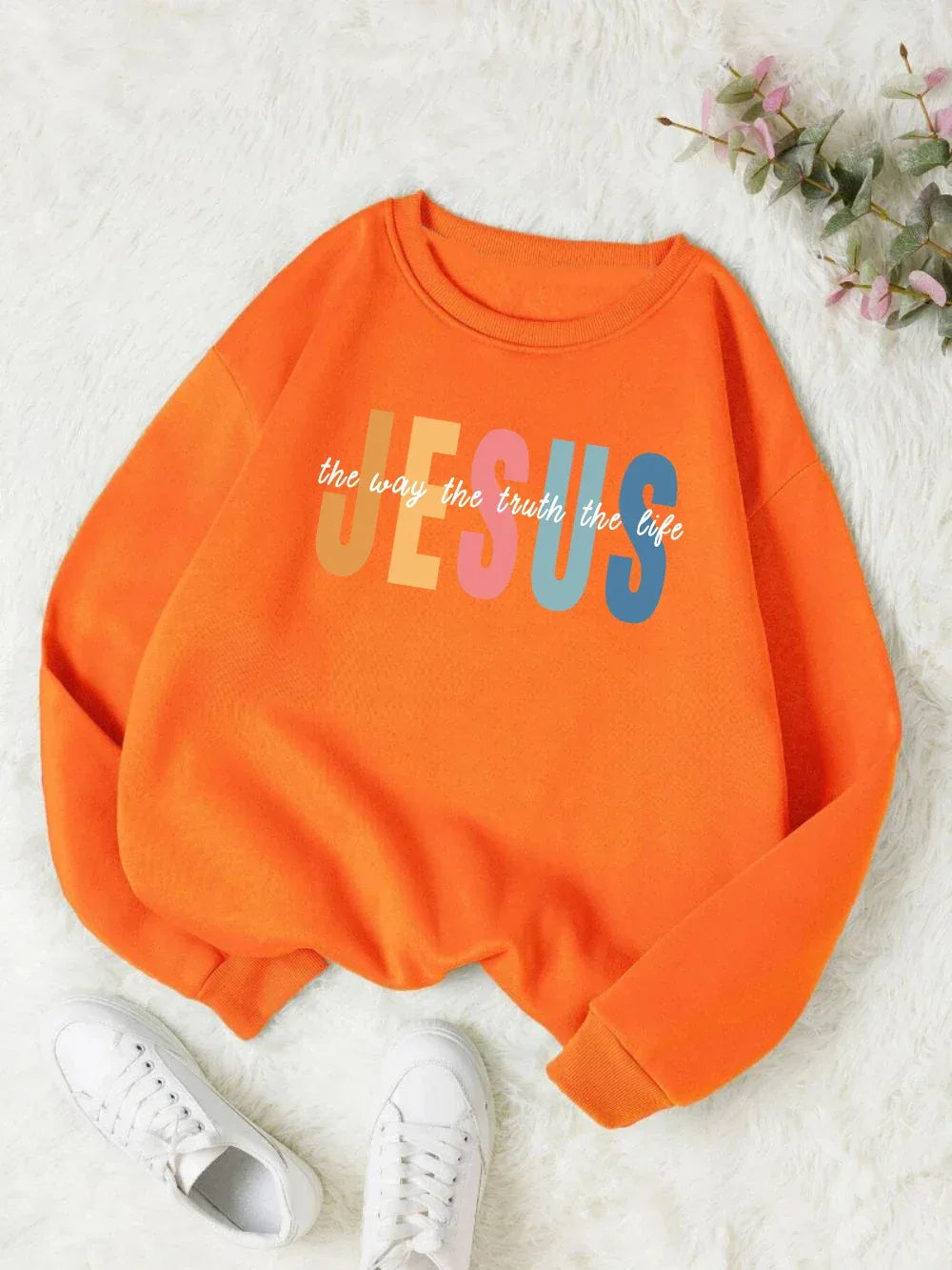 Colorful Jesus Fleece Pullover Sweatshirt - God Cloth