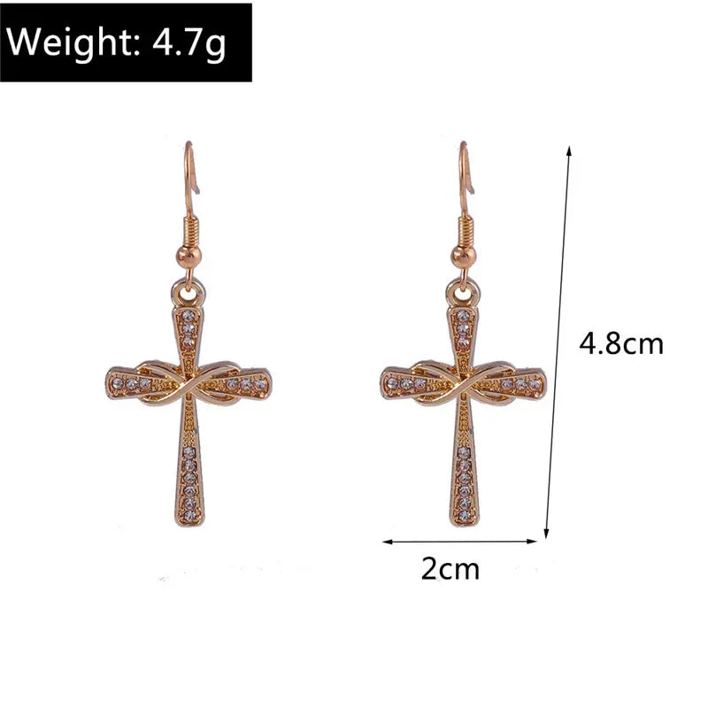 Zircon Cross Earrings for Women - God Cloth