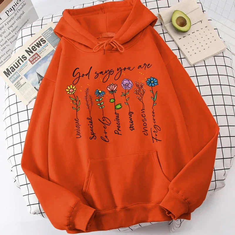 Flower God Says Hoodies - God Cloth