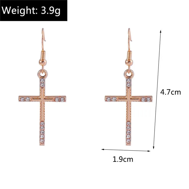 Zircon Cross Earrings for Women - God Cloth