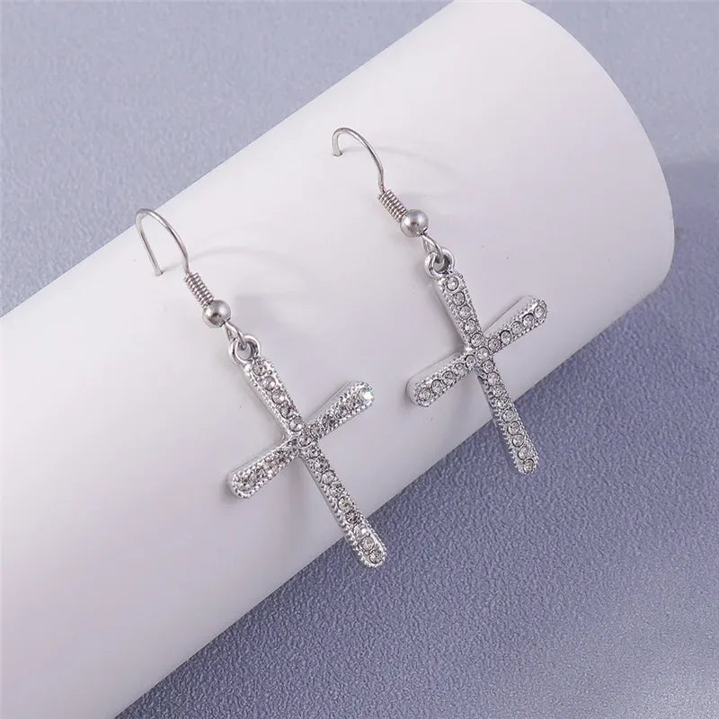 Zircon Cross Earrings for Women - God Cloth