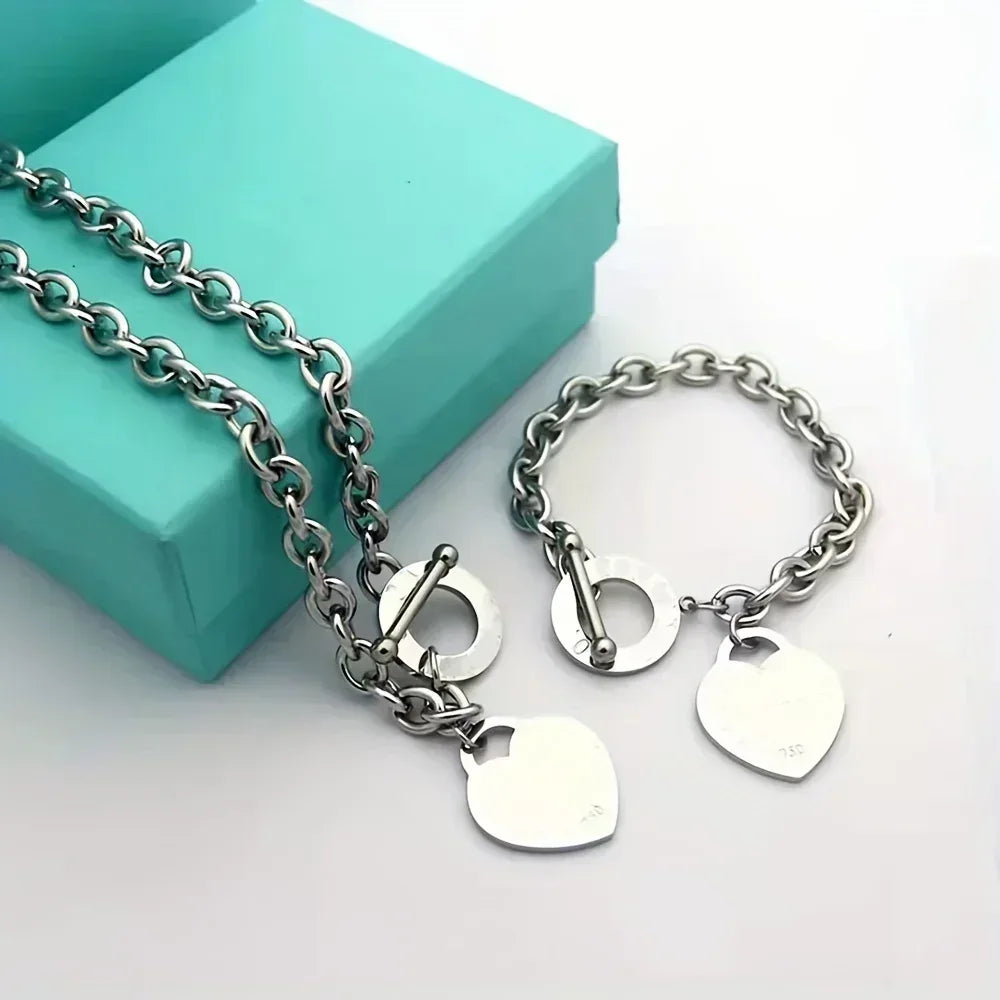 Lady's Stainless Steel Scripture Heart Bracelet - God Cloth