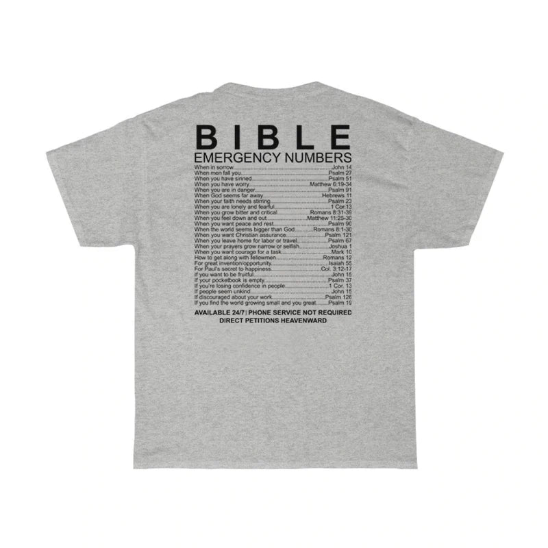 Bible Emergency Numbers Short Sleeve T-Shirt