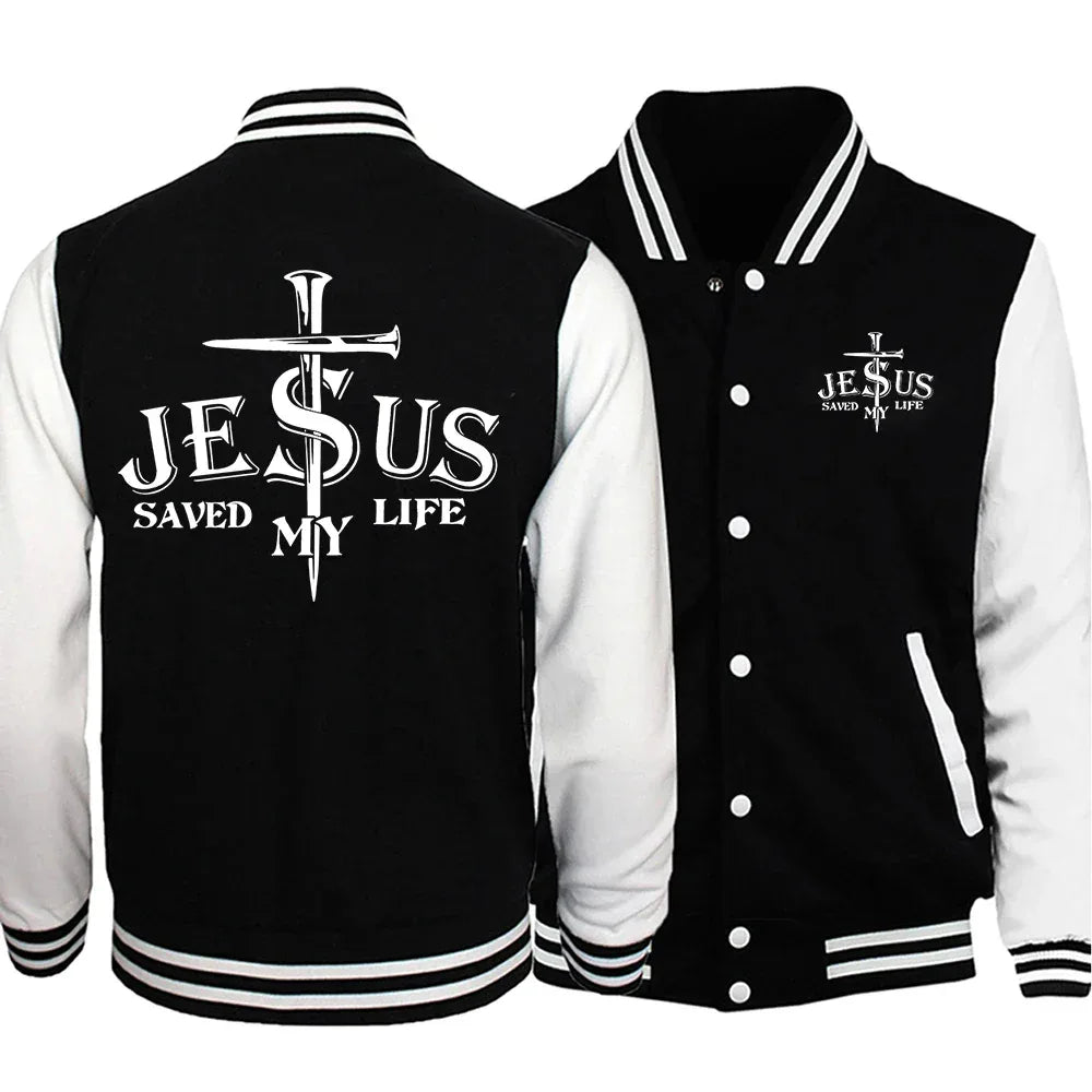 Jesus Saved My Life Baseball Jacket - God Cloth