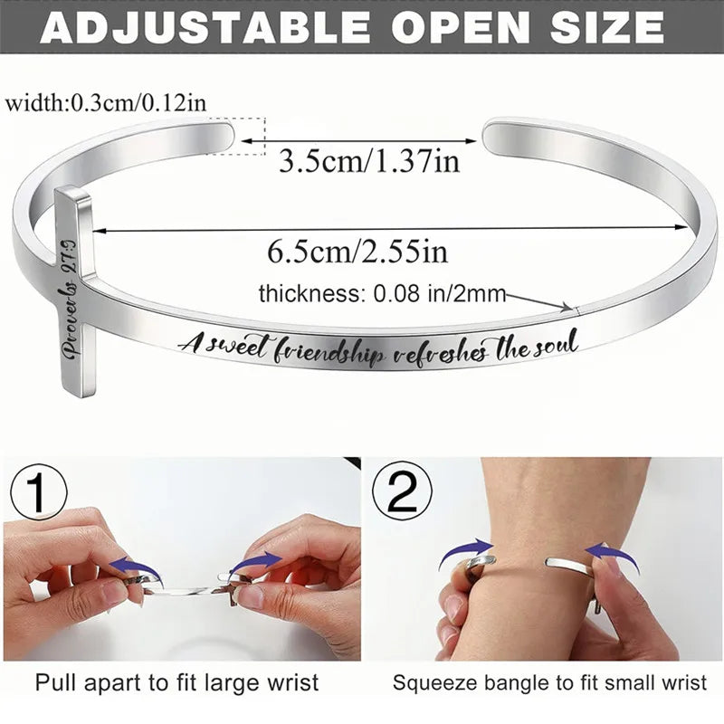 Unique Design Stainless Steel Cross Bracelet
