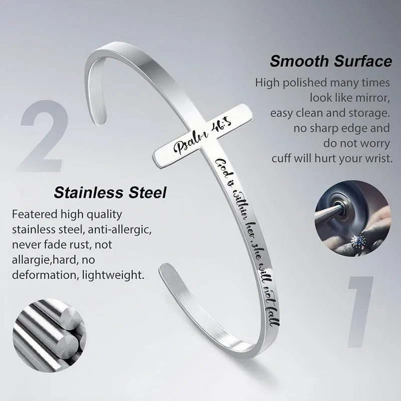 Unique Design Stainless Steel Cross Bracelet