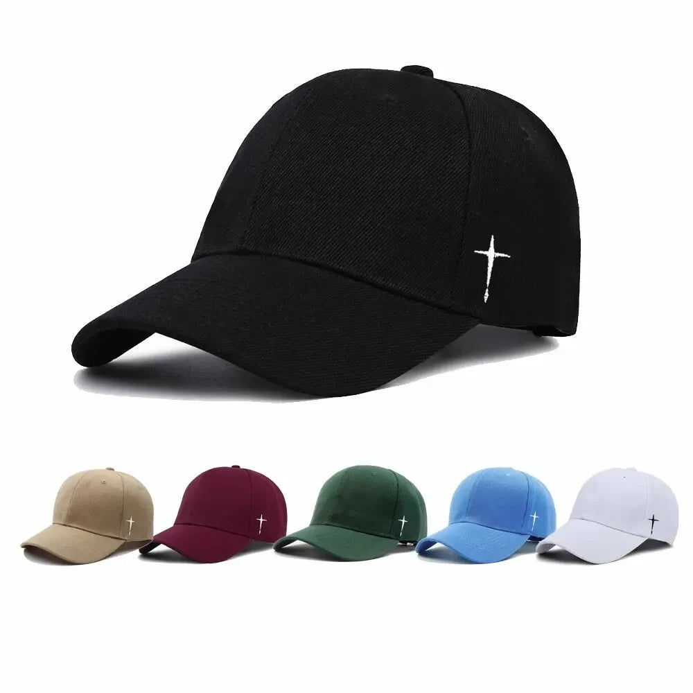 Unisex Simple Cross Water Drop Embroidered Baseball Caps - God Cloth