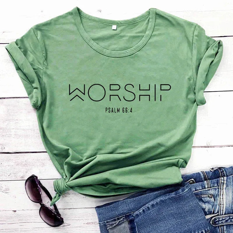 Lady's Worship Scripture T-Shirt - God Cloth