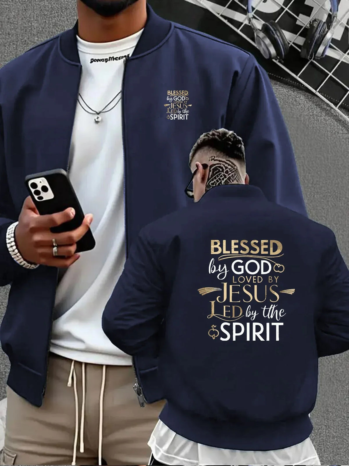 Men's Christian Graphic Varsity Jacket - God Cloth