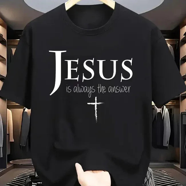 "Jesus is Always the Answer" Christian Graphic Tee - God Cloth