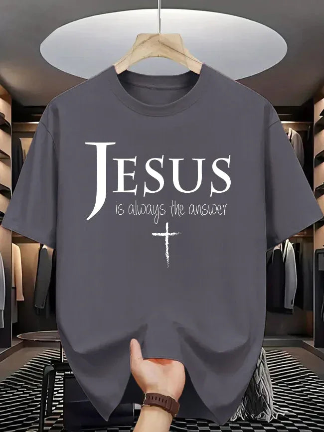 "Jesus is Always the Answer" Christian Graphic Tee - God Cloth