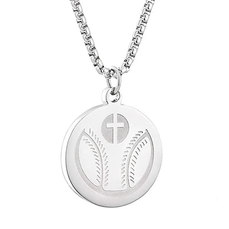 Unisex Baseball Cross Necklace - God Cloth