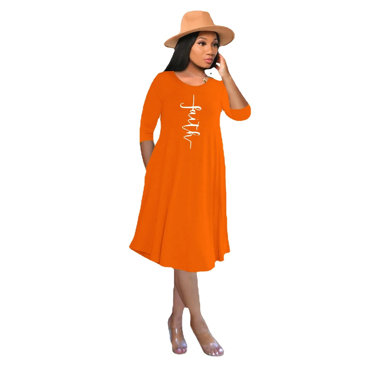 Casual Faith Print Dress - God Cloth