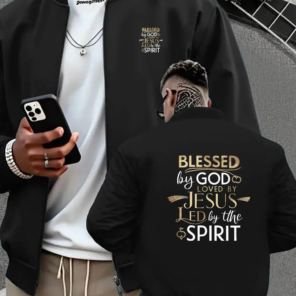 Men's Christian Graphic Varsity Jacket - God Cloth