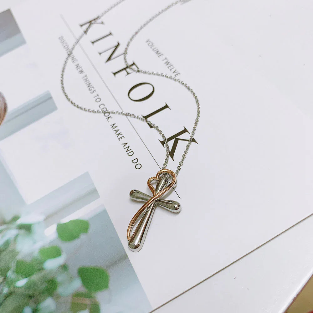 Heart Cross Necklace - God Cloth