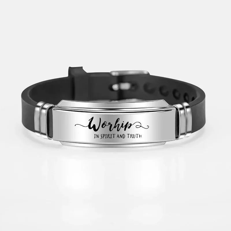 Engraved Stainless Steel Scripture Bracelets - God Cloth