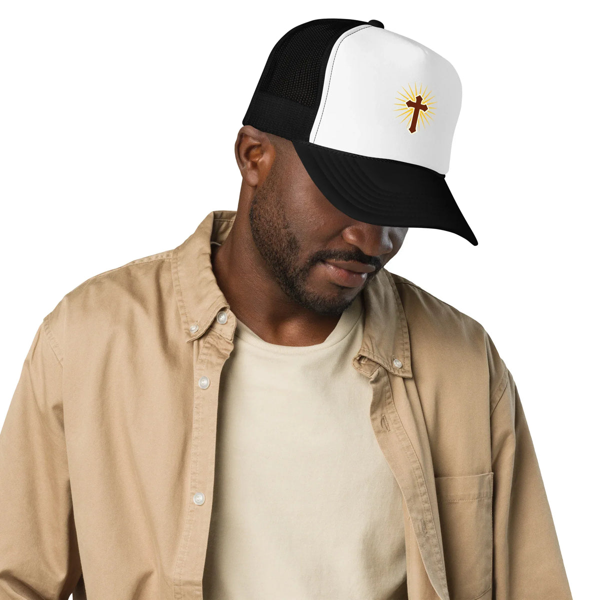 Cross Emblem Foam Trucker Hat - God Cloth