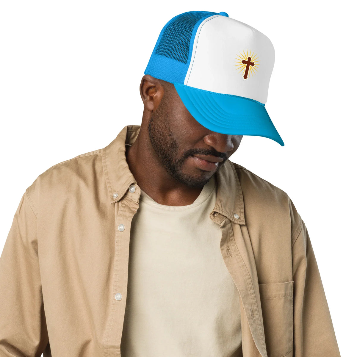 Cross Emblem Foam Trucker Hat - God Cloth
